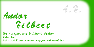 andor hilbert business card